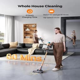 40kPa Brushless Motor Vacuum Cleaner 3 Gear Adjustment 1.2L LED Various Suction Head Accessories 50min 650W Vacuum Cleaners