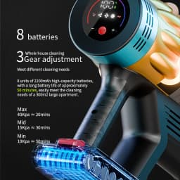 40kPa Brushless Motor Vacuum Cleaner 3 Gear Adjustment 1.2L LED Various Suction Head Accessories 50min 650W Vacuum Cleaners