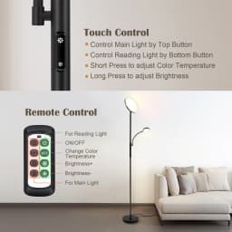 Modern Floor Lamp Round LED Adjustable Direction Led Sofa Floor Lights Living Room Bedroom Indoor Decoration Standing Floor Lamp