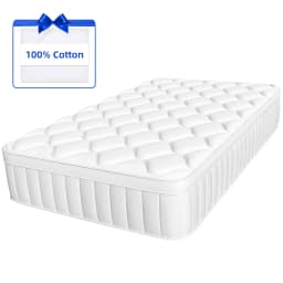 AUTHMIC 7-Zone Pocket Spring Mattress 25cm Thick Medium Firm Hybrid Breathable Anti-Mite Noiseless Bed for Adults Sleep Support