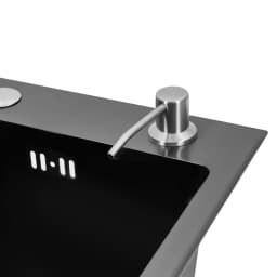 Sink Matte Black 45.5020cm Kitchen Sink Stainless Steel with Soap Dispenser, Sink Kitchen Set Built-in Sink with Drain and Pipe