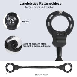 Bicycle Lock Thickened Metal Anti-Theft Chain Lock Outdoor Bicycles Electric Vehicles Mountain Bike Scooter Protection Lock