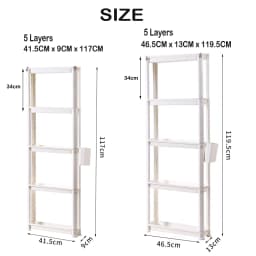 Slim Rolling Storage Cart 5 Layers  9cm/13cm Organizer Mobile Shelving Unit for Kitchen Office Bathroom Laundry Narrow Places