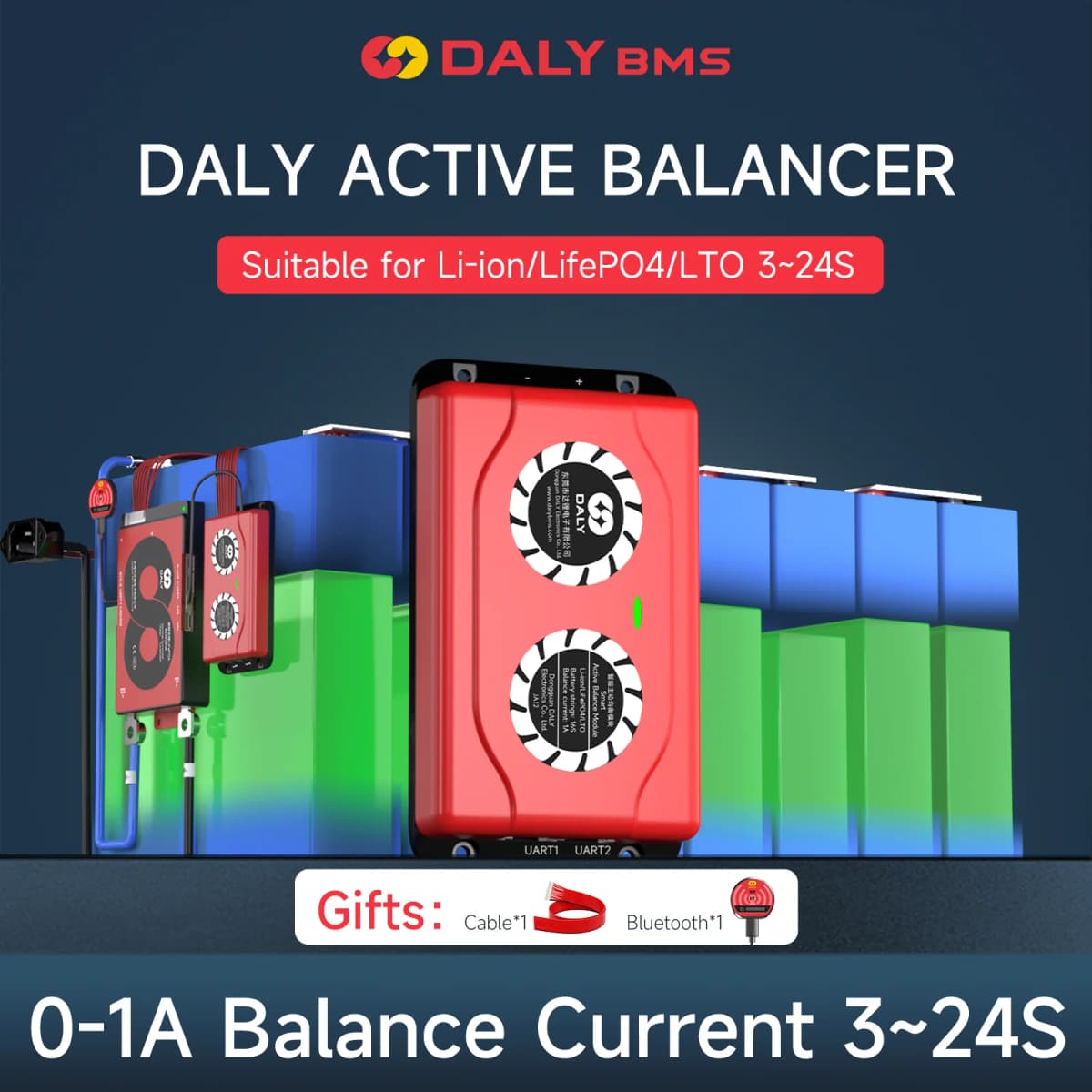 DALY Smart Active Balancer Lifepo41A for LIfepo4 4S 8S Bluetooth connectivity