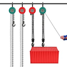 Hand Chain Hoist 2 Ton 9.51ft Manganese Steel Industrial Manual Lifting Tool with Rotating Buckle