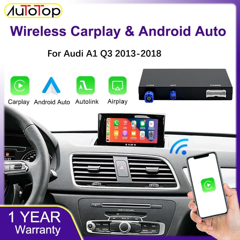 AUTOTOP Wireless Carplay Android Auto Module Box For Audi A1 Q3 2013-2018 RMC HNR System