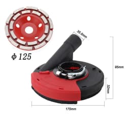 125mm Angle Grinder Dust Cover Angle Kit Grinding Machine Dust Collection Cover with Diamond Wheel for 5 Inch Angle Grinder