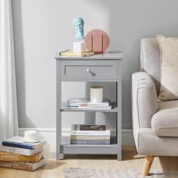 SoBuy FBT46 side table bedside table coffee table with One Drawer and 2 shelves BHT approx: 45x69x30cm