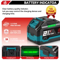 ONEVAN 18V-21V 22500mAh 15000mAh Lithium Ion Battery Rechargeable Battery With Charger For Electric Wrench Chainsaw Power Tool