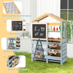 2-in-1 Children's Outdoor Mud Kitchen with Bag&Baskets,Board&Accessories,with Removable Sink,for Children from 3 Years