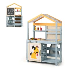 2-in-1 Children's Outdoor Mud Kitchen with Bag&Baskets,Board&Accessories,with Removable Sink,for Children from 3 Years