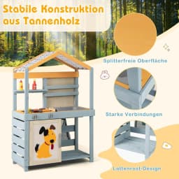 2-in-1 Children's Outdoor Mud Kitchen with Bag&Baskets,Board&Accessories,with Removable Sink,for Children from 3 Years