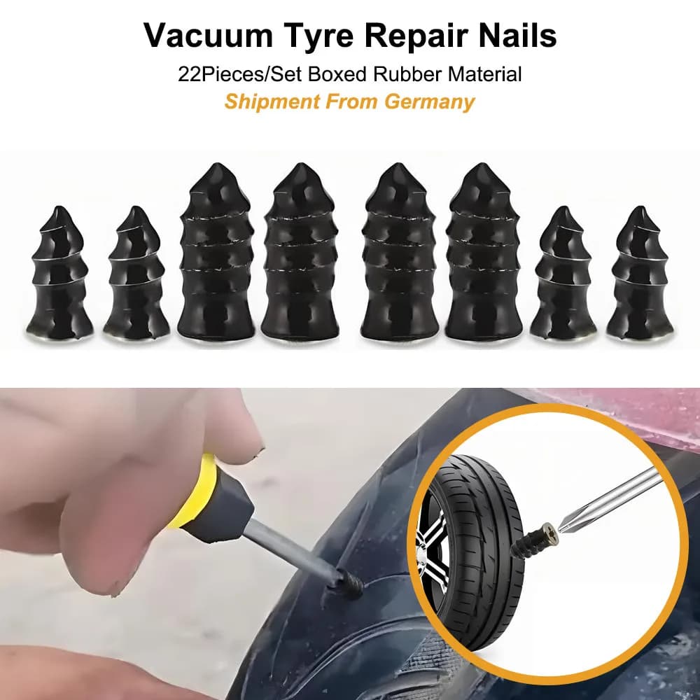 22PCS/Boxed Motorcycle Car Vacuum Tyre Repair Nails Auto Truck Bikes Tire Tubeless Puncture Air Leakage Blocking Rubber Nail