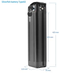 L425mm 48V 15.6Ah 20Ah Silver Fish Lithium Battery pack for JINGHMA R8 BURCHDA R8S pro R8PRO ebike