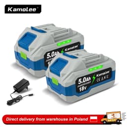 Kamolee 18V 5000mAh Lithium-Ion Battery with 2 Batteries, Suitable for Kamolee Power Tools