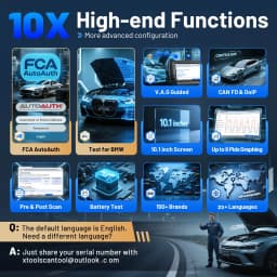 XTOOL IP919 Bluetooth Car Diagnostic Tool ECU Coding 42+ Resets Key Programming Automotive Scanner Topology Map DOIP CANFD FCA