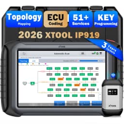 XTOOL IP919 Bluetooth Car Diagnostic Tool ECU Coding 42+ Resets Key Programming Automotive Scanner Topology Map DOIP CANFD FCA