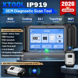 XTOOL IP919 Bluetooth Car Diagnostic Tool ECU Coding 42+ Resets Key Programming Automotive Scanner Topology Map DOIP CANFD FCA