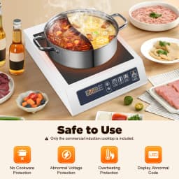 3500W Digital Induction Cooker w/ Digital Display Crystal Panel Professional Cooktop Cooker Induction Commercial Stove