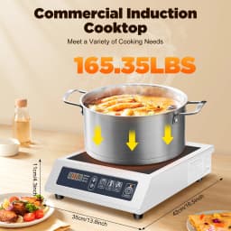 3500W Digital Induction Cooker w/ Digital Display Crystal Panel Professional Cooktop Cooker Induction Commercial Stove