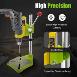 Professional 90° Rotating Drill Stand Drill Guide Drill Stand for Hand Drill with Work Table Adjustable Drill Stand for Drill