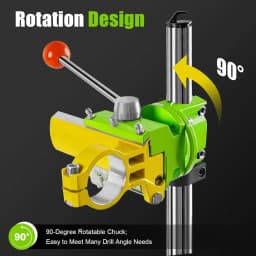 Professional 90° Rotating Drill Stand Drill Guide Drill Stand for Hand Drill with Work Table Adjustable Drill Stand for Drill