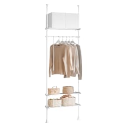 SoBuy KLS07 Telescopic Bar dresses stand with 1 dresses Bar and 3 Stays Telescopic Wardrobe System