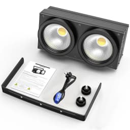 1/4PCS 200W 2eyes COB LED DMX Flood Blinder Christmas Lights Cool Warm White DJ Audience Stage Lighting Disco Wedding Party