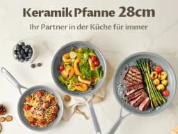 Ceramic Pan Induction 28 Cm With Cast Steel Handle, Beige, Ceramic Pan Without PTFE And PFOA, Ceramic Pan Induction 28 Cm, Non-s