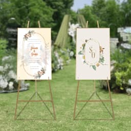Roadway Wedding Easel Stand, Gold Steel Pipe Frame, Minimalistic Style, 5kg Load Capacity, 104cm Height, Perfect for Wedding