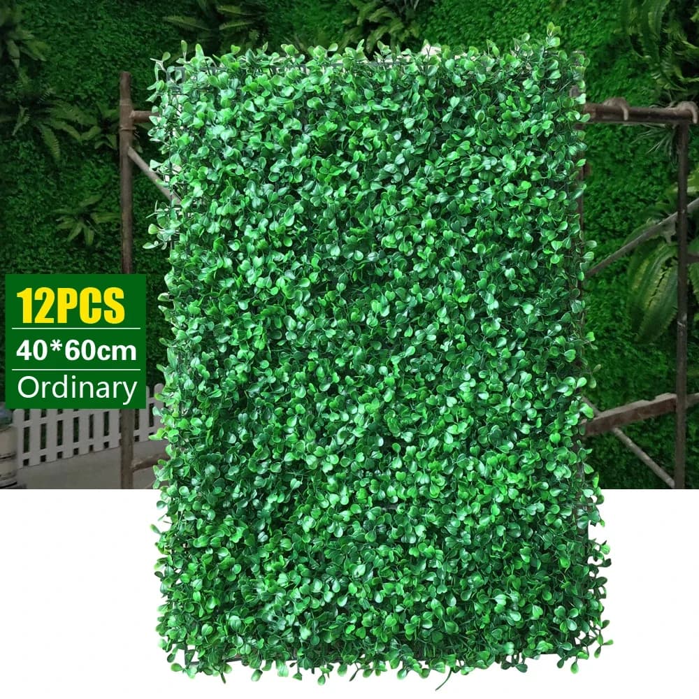 12pcs 40x60cm Wall Decor Faux Boxwood Panels Home Decor Grass Leaf Grass Grass Cooking Privacy Plant Wall Decor Green