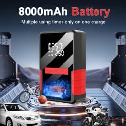 EAFC 4 In1 150PSI Pump Air Compressor Jump Starter 8000mAh Power Bank 1200A Emergency Battery Boost Digital Tire Inflator