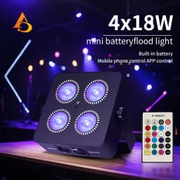 4x18W  Led RGBWA UV 6IN1 Color Battery Wireless DMX Led Par Light Mini Battery Party Light 2.4G Wireless