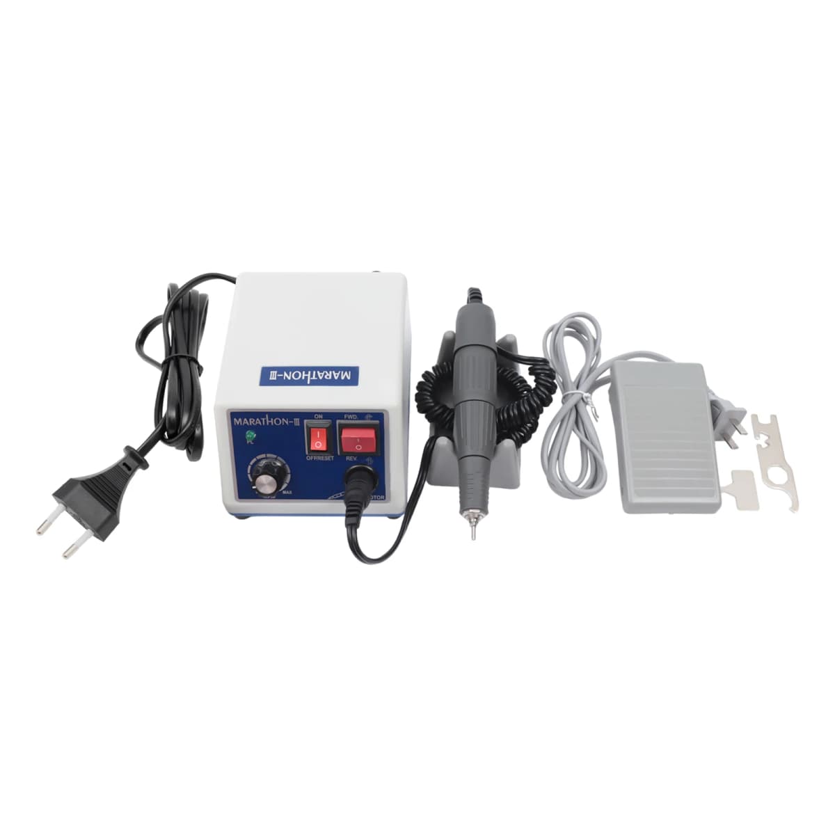 Lab Marathon Micromotor Machine Cut/Polish/Grind Motor Handpiece Kit with Foot Pedal,Dual Control Systems 35000rpm 65W