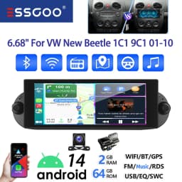 ESSGOO 64G 7" Android 14 Car Stereo Radio For VW Beetle 01-10 Carplay Android Auto GPS Navi FM WiFi BT SWC Mirror Link Head Unit