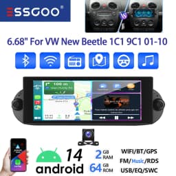 ESSGOO 64G 7" Android 14 Car Stereo Radio For VW Beetle 01-10 Carplay Android Auto GPS Navi FM WiFi BT SWC Mirror Link Head Unit