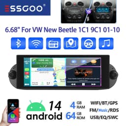 ESSGOO 64G 7" Android 14 Car Stereo Radio For VW Beetle 01-10 Carplay Android Auto GPS Navi FM WiFi BT SWC Mirror Link Head Unit