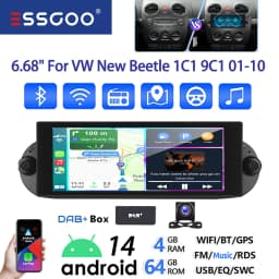 ESSGOO 64G 7" Android 14 Car Stereo Radio For VW Beetle 01-10 Carplay Android Auto GPS Navi FM WiFi BT SWC Mirror Link Head Unit