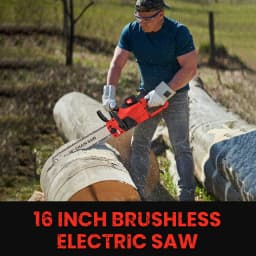 16Inch Brushless Cordless Electric Chainsaw With Automatic Oiler Anti-Slip Handle With 2 Battery Suitable For Garden Pruning