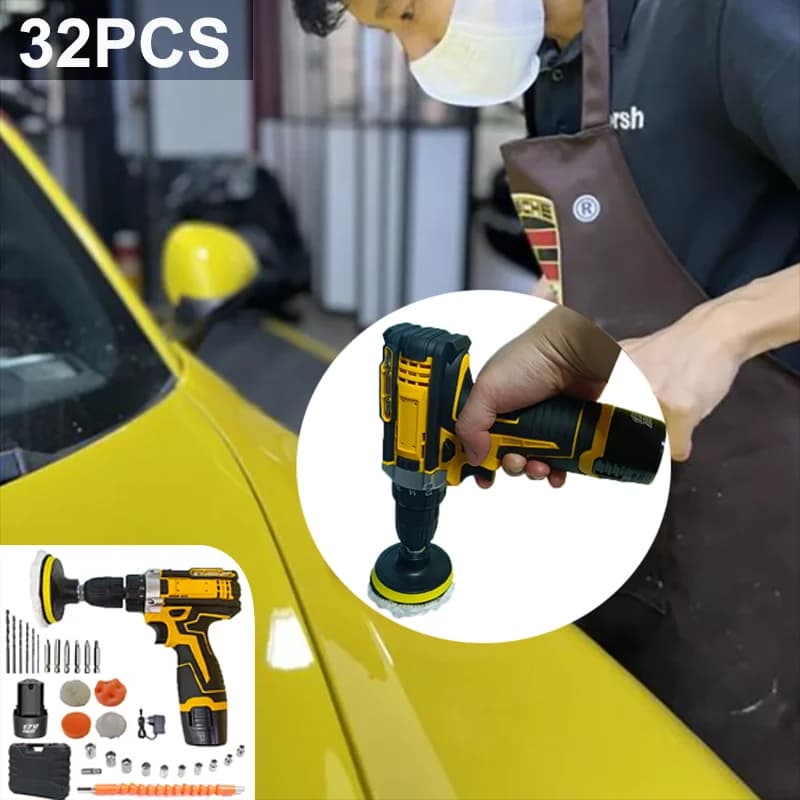 Polishing Machine Electric Drill 32PCS Accessory Box Function 2 in1 Polishing And Waxing Machine Electric Screwdriver Two-In-One