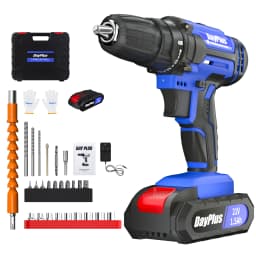 21V Cordless Power Drill, Cordless Screwdriver Drill Set 45Nm Power, 25+1 Torque, 2 Speed, 2PC 1.5Ah battery, BLUE