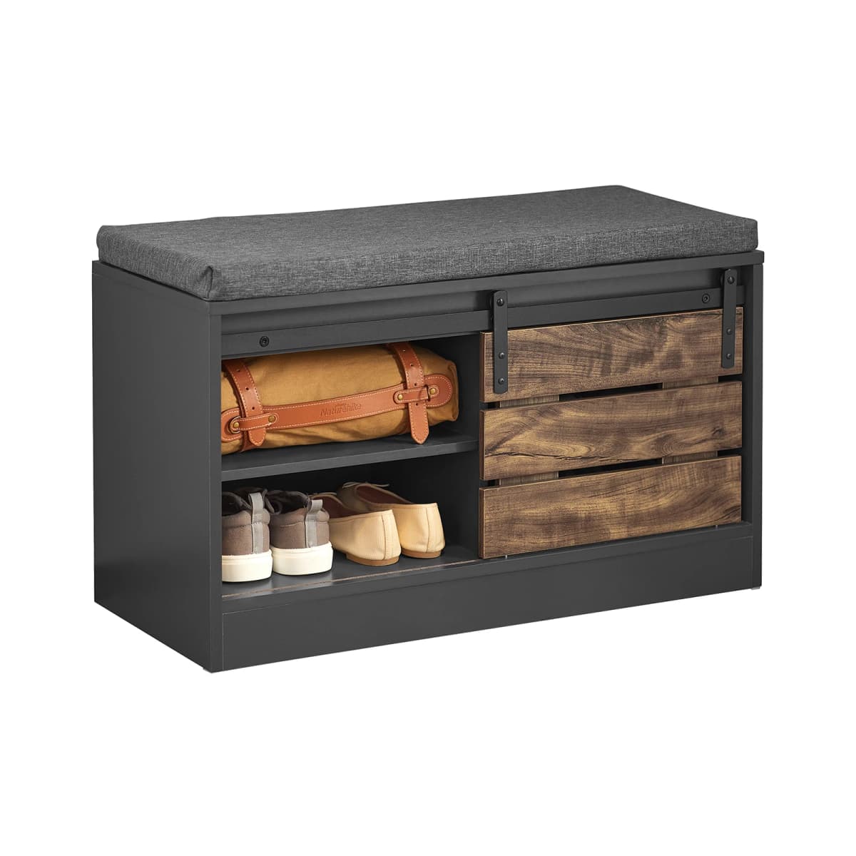 Sobuy Fsr120 Shoe Bench with Sliding Door Chest Bench Seating Bench with Storage Shoe Rack Hallway Bench Shoe Cabinet