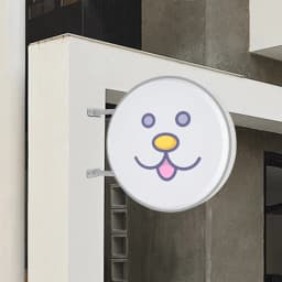 24 Inch LED Double-sided Round Light Box Advertising Light Box Circular Flat 60cm IP65 for Restaurants, Takeaways, Shops,Etc.