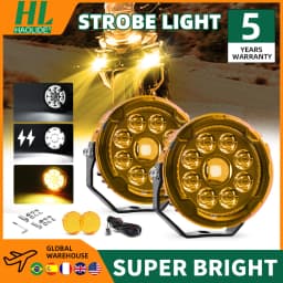 HAOLIDE 5inch Motorcycle Auxiliary Lamp External Spotlight Strobe 12V 24V For BMW R1200 GS R1250GS 1250LC ADV k1600B Amber DRL