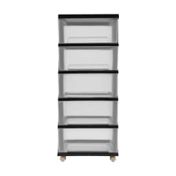 15.7*13inch 5 Plastic Drawer Storage Black Organizer Drawer Cart Durable Floor Mount Stylish for Organizing Book Drawing