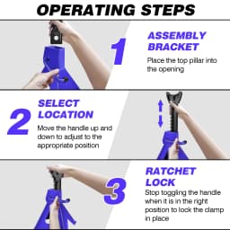 Heavy Duty Steel Jack Stands 3 Tons Capacity, Axle Stand Support Vehicle Holder Lift Tool 1 Pair