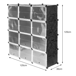 Shoe Cabinet Shelf Made of Plastic with Plastic Door, 24 Cubic Meters, 8 Levels and 12 Doors, 120*30*120 cm