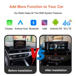 Bonroad 1920*720P 12.3 ''Screen Qualcomm Android 14 Auto Wireless Carplay Car Radio For Audi A4 B9 A5 2017-2020 Car Radio Stereo