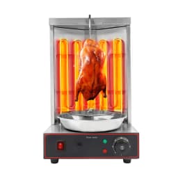 3000W Electric Shawarma Grill Machine Stainless Steel 2 Heating Tubes 360° Automatic Rotating Design