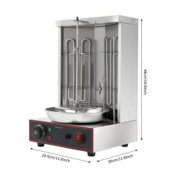 3000W Electric Shawarma Grill Machine Stainless Steel 2 Heating Tubes 360° Automatic Rotating Design